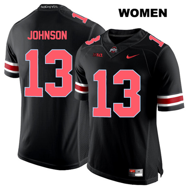 Ohio State Buckeyes Women's Tyreke Johnson #13 Red Number Black Authentic Nike College NCAA Stitched Football Jersey TX19I60CN